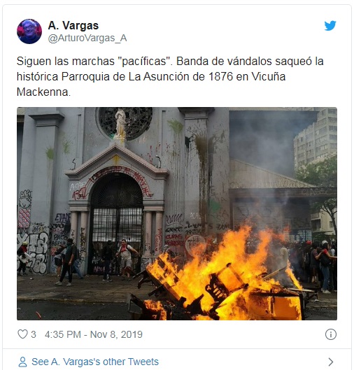 Saquean iglesia en Chile para armar barricadas con bancas e imágenes  religiosas – CAWtv
